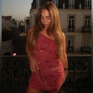 Peppermayo One Shoulder Dress in Red